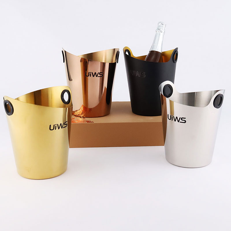 Bar Party Stainless Steel Metal Cooler With Custom Logo For Beer Champagne Wine Novelty Ice Buckets