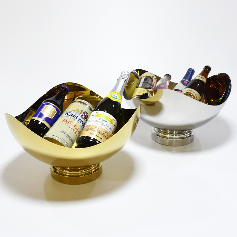 Hot Sale Stainless Steel Ice Bucket Wine and Champagne Cooler with Tongs for Bar KTV Beer Cooling Utensil