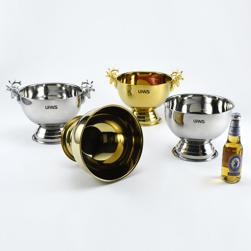 Stainless steel wine beer ice bucket hotel restaurant high capacity ice bucket
