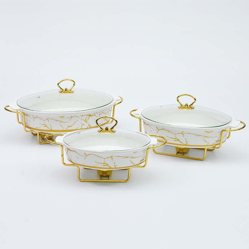 Egg shaped ceramic Chafing dish