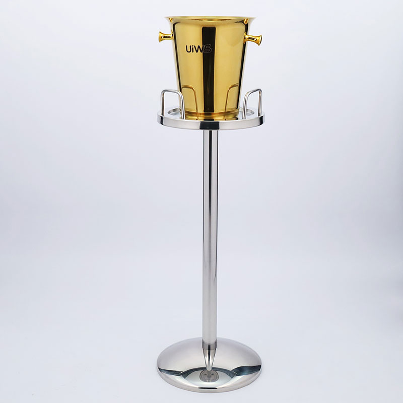 Luxury Bar Ice Bucket Stand Holder Ktv Hotel Ice Bucket Rack Stainless Steel Ice Buckets Beverage Tubs