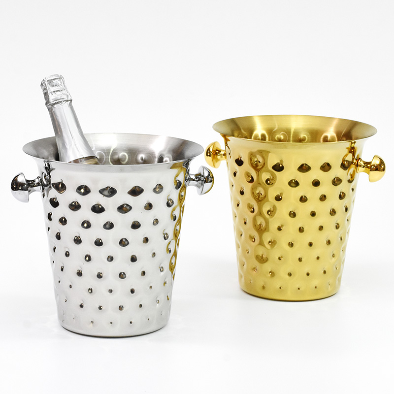 Creative new luxury Stainless steel beat pattern champagne barrel party cool beer red wine ice bucket