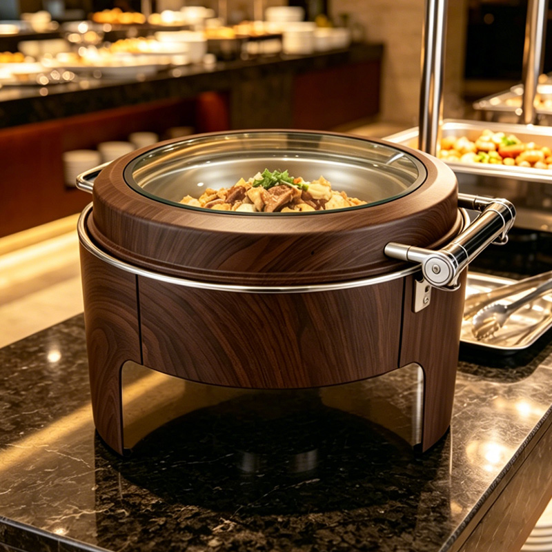 Round perspective high height chafing dish
