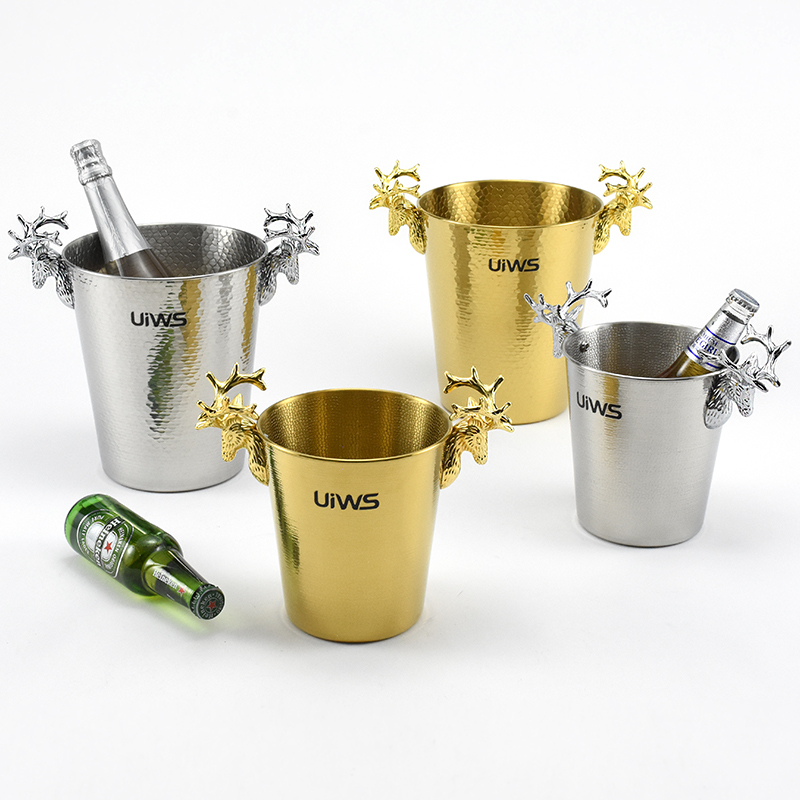 Ktv bar 3/5l hammer antler stainless steel ice bucket cooling champagne wine bucket
