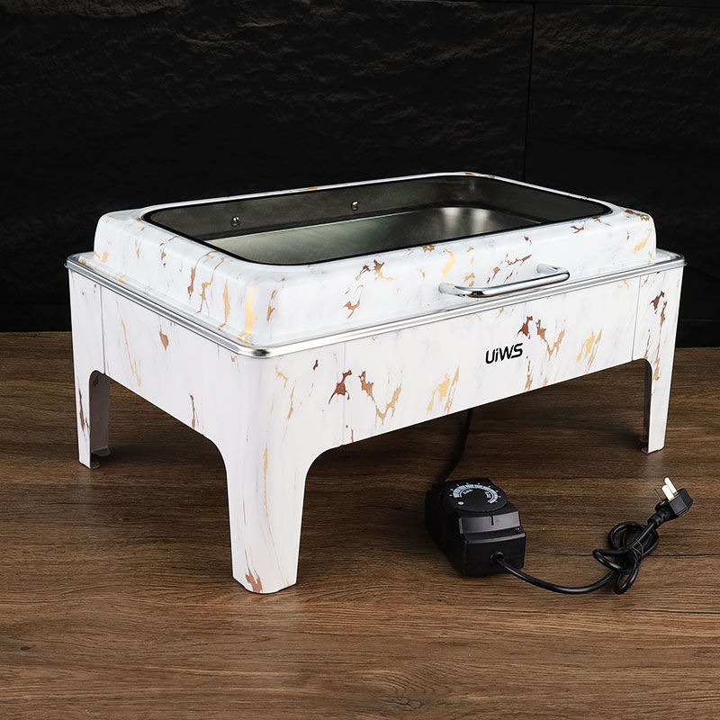 Marble pattern rectangular chafing dish