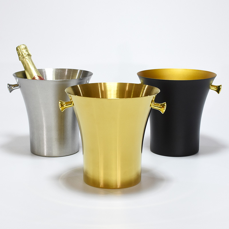 European style stainless steel 5L luxury chiller bucket small pretty waist cooler colourful drink beer buffet wine ice bucket
