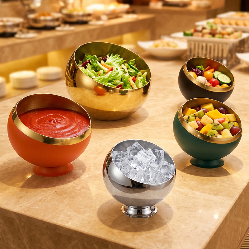 Stainless steel slanted bowl