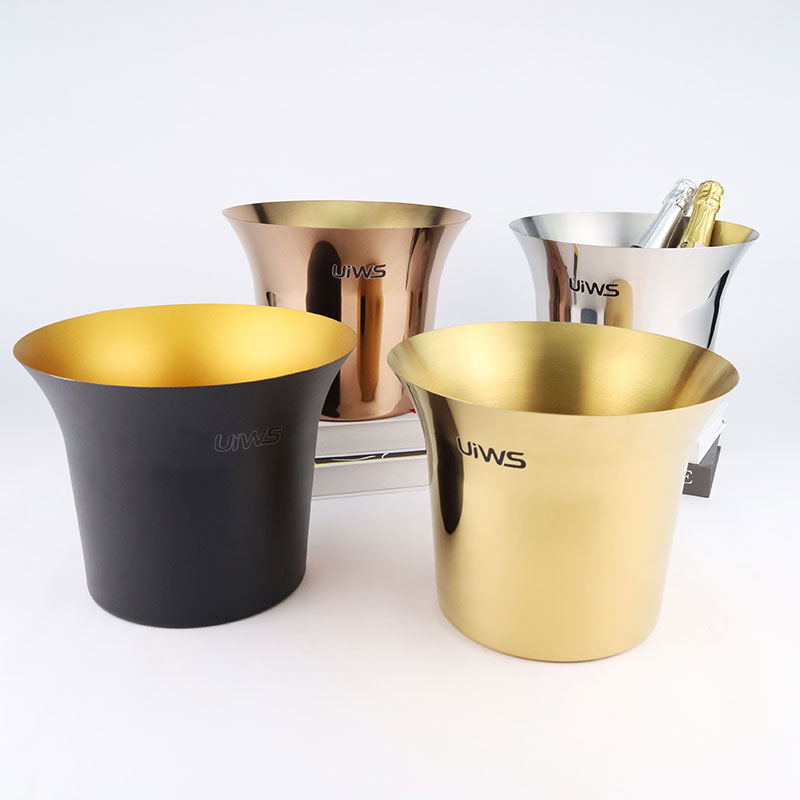 Custom Logo Large Champagne Ice Barrel Stainless Steel Bar Beer Wine Bottle Cooler Party Ice Bucket