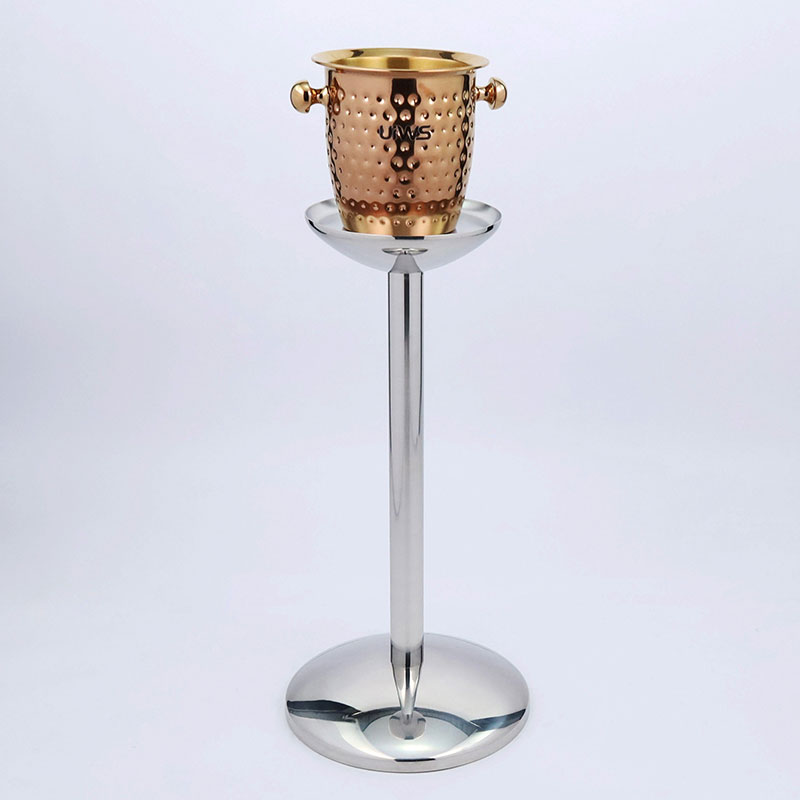 Custom Thickened Stainless Steel Ice Bucket Holder British Style Luxury Ice Bucket Stand Ice Bucket With Stand