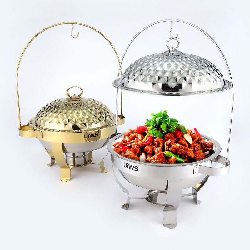 Hot Sell Luxury Stainless Steel 8L Chafing Dishes For Hotel Kitchen Restaurant Gold