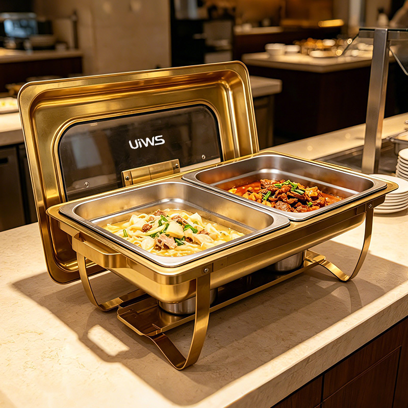 9L Integrated rack with visible lid chafing dish