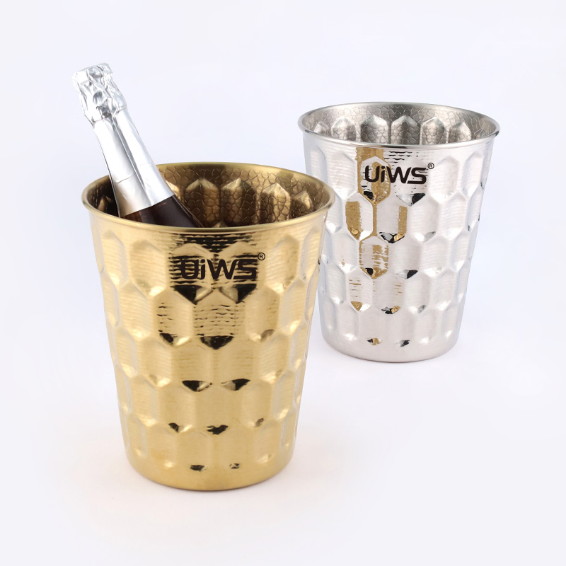Luxury Stainless Steel Cooler Champagne Bucket Silvery/Gold Ice Bucket For Hotel Bar