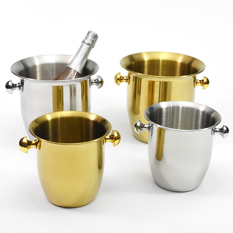 High quality horn shape 3.0/5.0L stainless steel champagne cooler wine ice bucket for bar