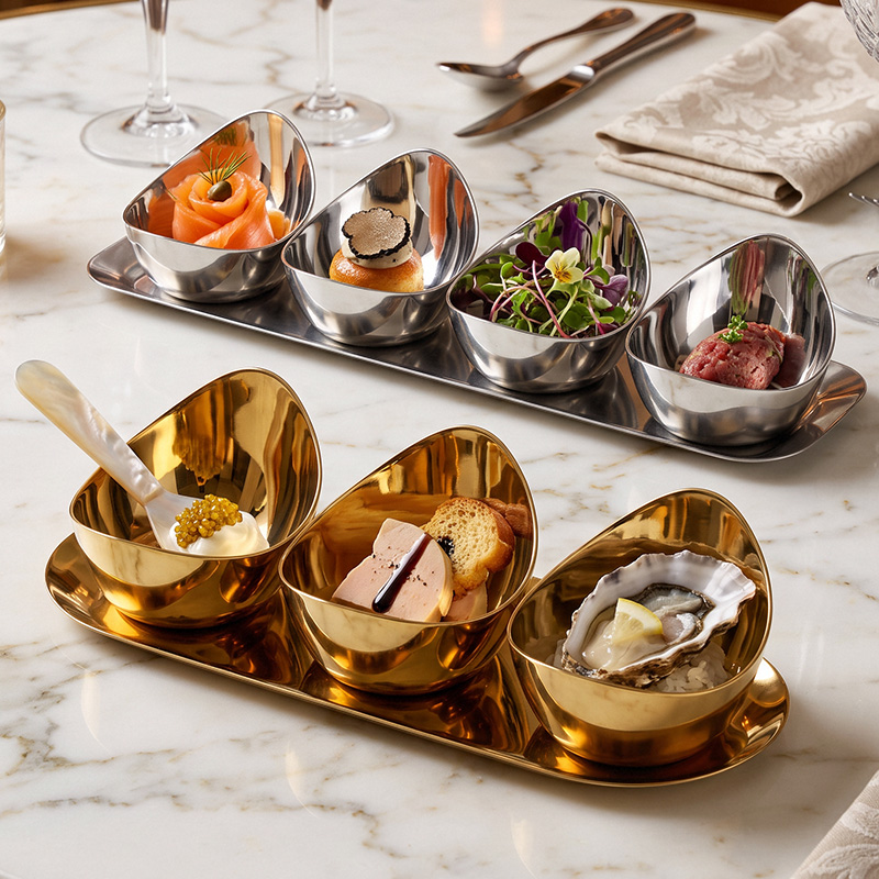 Stainless steel snack dish