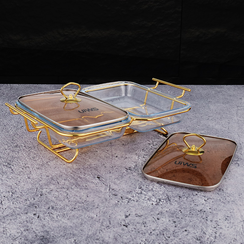 Double and triple compartments glass chafing dish