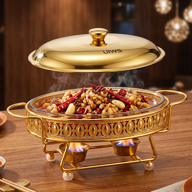 Oval Glass Chafing Dish