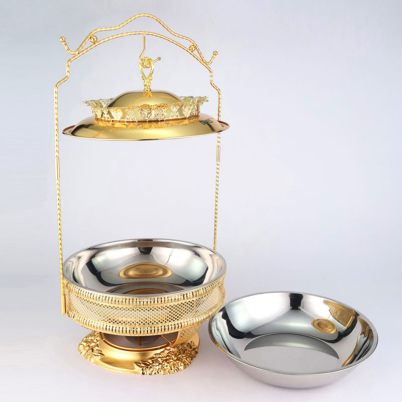 Luxury Gold Hotel with Hanging Stainless Steel Buffet Stove