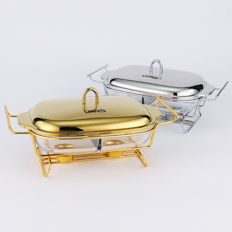 Double-compartment glass Chafing dish