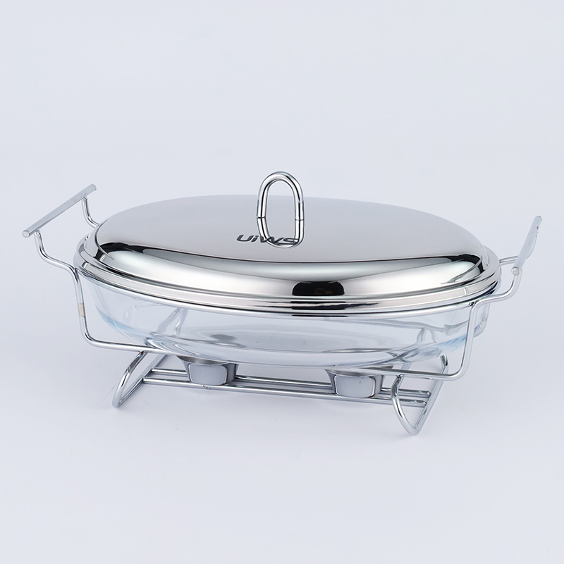 Elliptical glass Chafing dish
